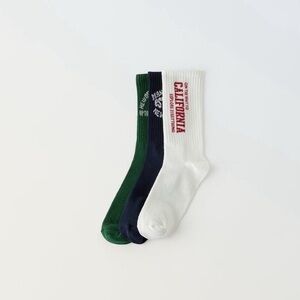 NWT Zara ribbed 3 pack varsity school tall socks size 10 12 years